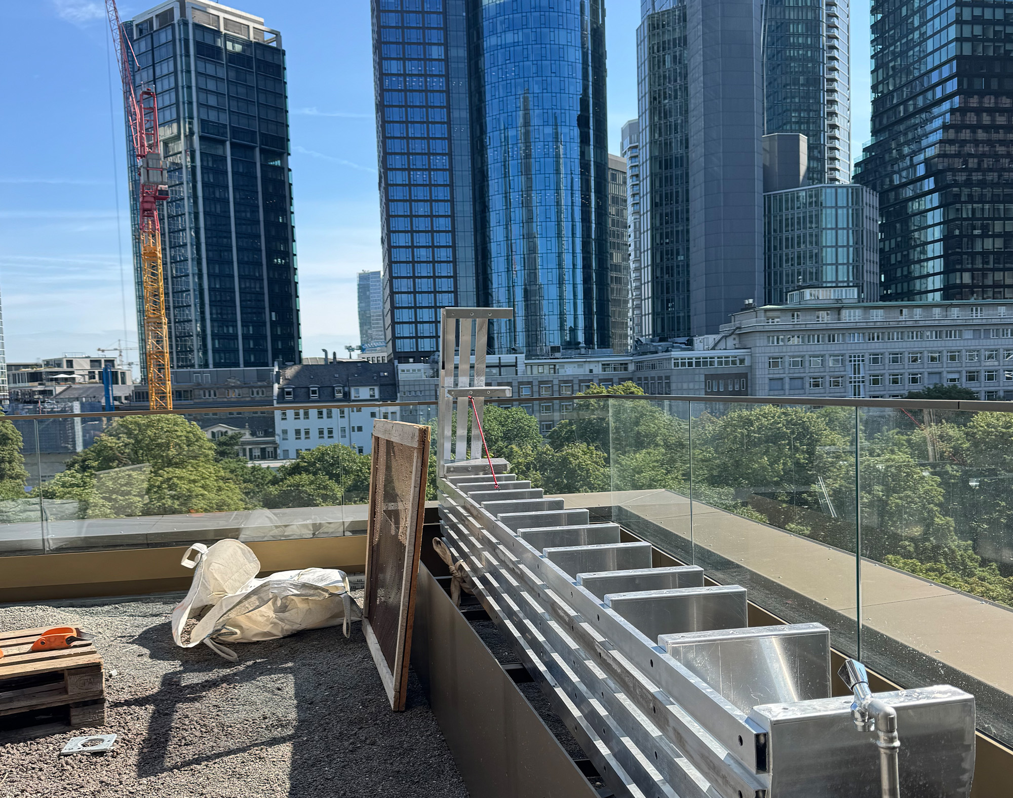 Balcony with natural stone